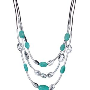 Summer look of turquoise necklace